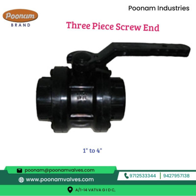 THREE PC SCREW END BLACK
