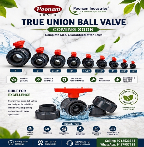 PVC True Union Ball Valve Plain End